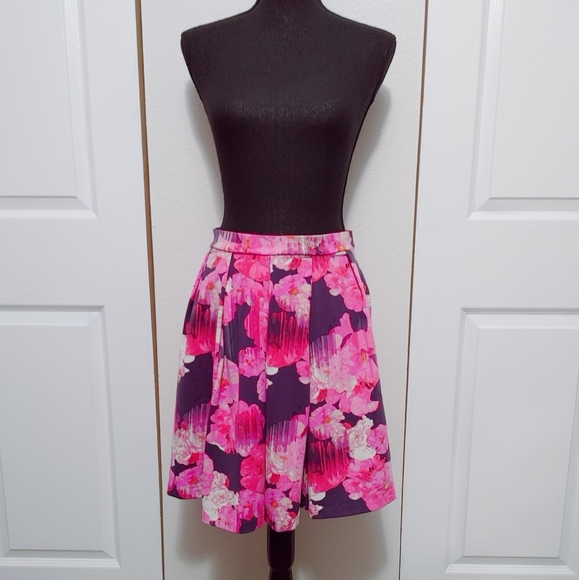 Cynthia Rowley Dresses & Skirts - Cynthia Rowley Floral Pleated Flare Skirt